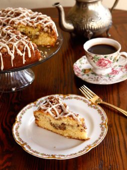 a normal dish and record for Sour Cream Coffeecake from food historian Gil Marks in the record kitchen area