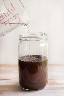 making a Cold Brew Iced Coffee - Pouring Water